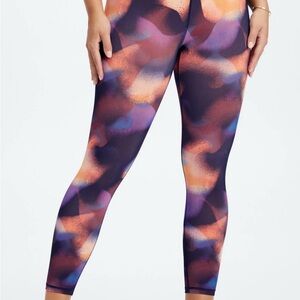 Fabletics Define PowerHold® High-Waisted 7/8 Leggings. Small. Purple Pink Blue